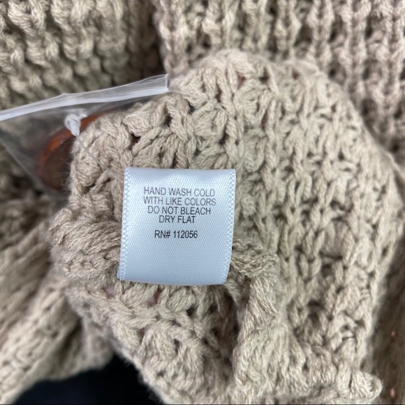 ๐ Mocha Wrap Asymmetrical Hem Waffle Knit Sweater - Picture 3 of 6